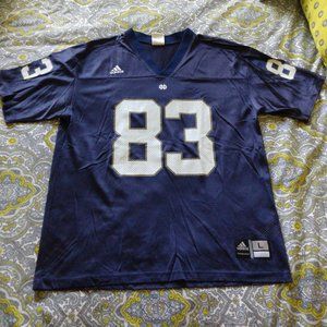 Notre Dame, Fighting Irish, Navy Blue Football Game Jersey in Large #83.